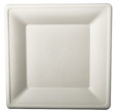Assiette en canne à sucre 'pure', carré, 260x260 mm