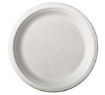 Assiette en canne à sucre Ø 18 cm, blanche - Lot de 50