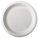 Assiette en canne à sucre Ø 18 cm, blanche - Lot de 50