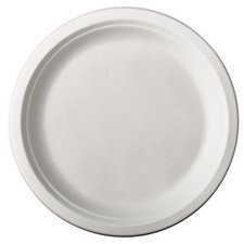 Assiette en canne à sucre Ø 18 cm, blanche - Lot de 50