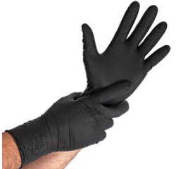 Handschoen van nitril 'POWER GRIP LONG', M, zwart