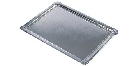 Plat de service, rectangle, 455 x 340 mm, argent