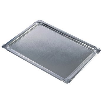 Plat de service, rectangle, 455 x 340 mm, argent