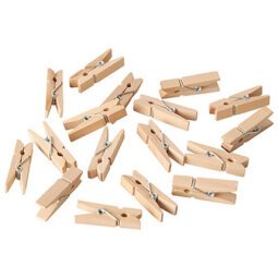 Houten wasknijper, mini, lengte: 35 mm, naturel