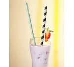 Paille en papier 'Stripes', 200 mm, noir/blanc