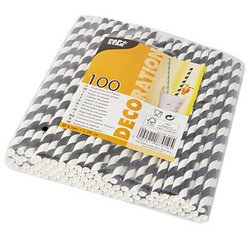 Papieren rietjes 'Stripes', 200 mm