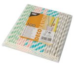 Paille en papier 'Stripes', 200 mm, noir/blanc