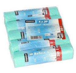 Sac poubelle HDPE, 20 litres, vert menthe