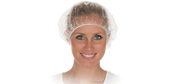 Bonnet de douche PE, taille: 530mm, transparent
