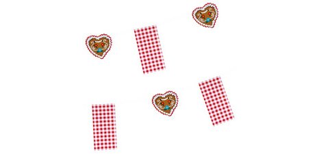 Guirlande de drapeaux 'Chalet', rouge / blanc