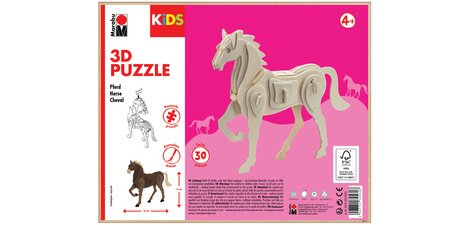 KiDS Puzzle 3D 'Cheval', 30 pièces