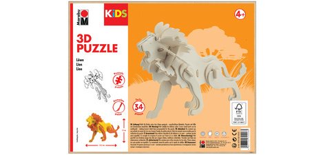 KiDS Puzzle 3D 'Lion', 34 pièces