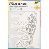 Chapeau pour enfant conte en carton blanc predecoupe kit 3 pieces a colorier forme       couronne