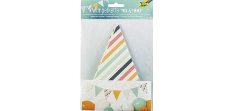 Guirlande de fanions 'Mix & Match', en carton imprimé