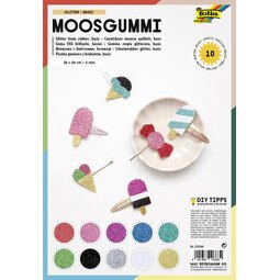 Caoutchouc mousse pailleté, non collant, 10 feuilles