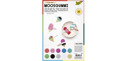 Caoutchouc mousse pailleté, non collant, 10 feuilles