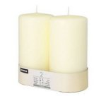 Bougie cylindrique 'Ivory', diamètre: 80 mm, ivoire