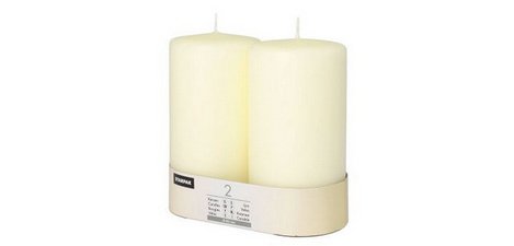 Bougie cylindrique 'Ivory', diamètre: 80 mm, ivoire