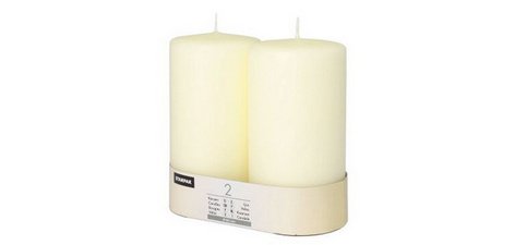 Bougie cylindrique 'Ivory', diamètre: 80 mm, ivoire