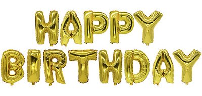 Set van ballonnen in folie 'Happy Birthday'