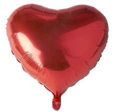 Ballon en film 'Coeur', diamètre: 450 mm, rouge
