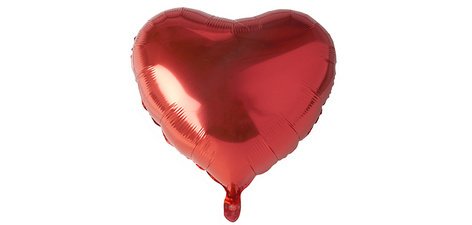 Ballon en film 'Coeur', diamètre: 450 mm, rouge