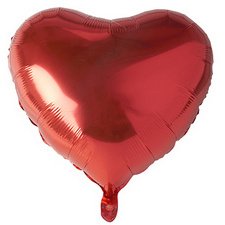 Ballon en film 'Coeur', diamètre: 450 mm, rouge