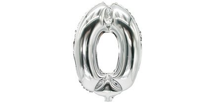 Film balloon 'Numbers', number: 0, silver