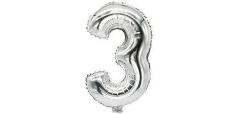 Ballon en film 'Chiffres', chiffre: 3, argent
