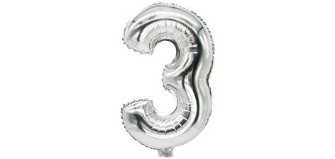 Ballon en film 'Chiffres', chiffre: 3, argent