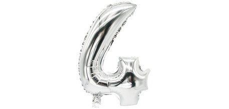 Ballon en film 'Chiffres', chiffre: 4, argent