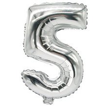 Ballon en film 'Chiffres', chiffre: 5, argent