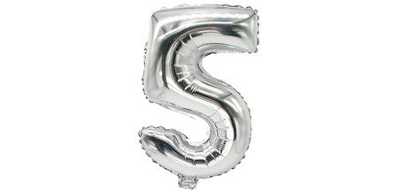 Ballon en film 'Chiffres', chiffre: 5, argent