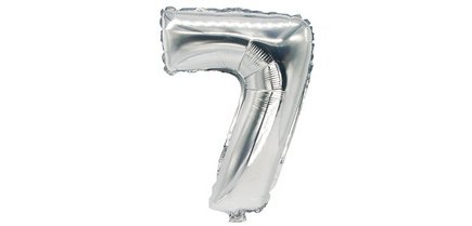 Ballon aus Folie „Zahlen“, Zahl: 7, silber