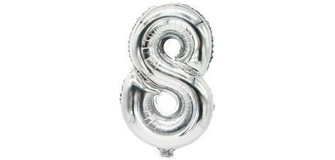 Ballon en film 'Chiffres', chiffre: 8, argent