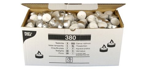 Tealight candle, diameter: 38 mm, white, in bulk