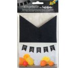 Guirlande de fanions tableau noir, 14 fanions, noir
