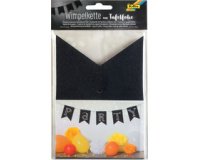 Guirlande de fanions tableau noir, 14 fanions, noir