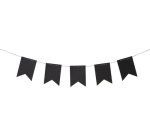 Guirlande de fanions tableau noir, 14 fanions, noir