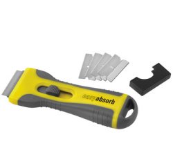 Grattoir à vitres, poignée softgrip, jaune/gris