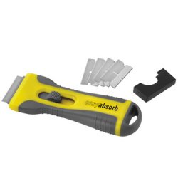 Grattoir à vitres, poignée softgrip, jaune/gris