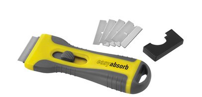 Grattoir à vitres, poignée softgrip, jaune/gris