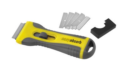 Grattoir à vitres, poignée softgrip, jaune/gris