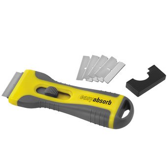 Grattoir à vitres, poignée softgrip, jaune/gris