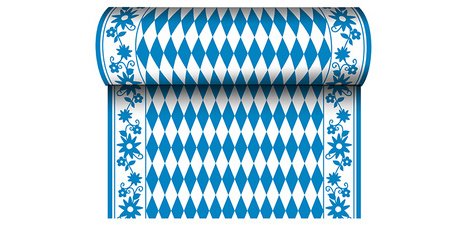 Chemin de table 'Bleu/Blanc', (l)400 x (L)24 m