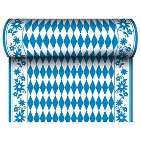 Chemin de table 'Bleu/Blanc', (l)400 x (L)24 m