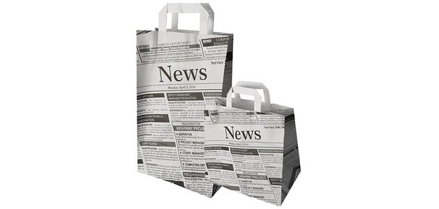 Sac en papier 'Newsprint', 260 x 170 x 250 mm