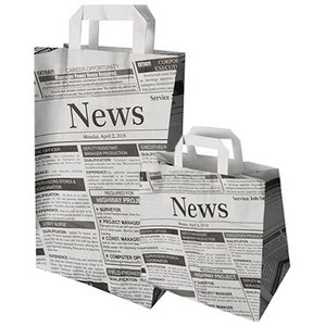 Sac en papier 'Newsprint', 260 x 170 x 250 mm