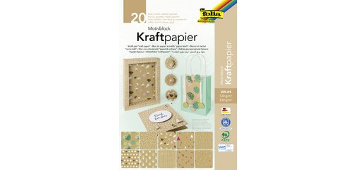 Bloc de papier à motifs 'Papier kraft', A4