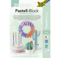 Bloc papier de couleur/carton de bricolage PASTEL, A4